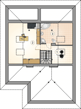 Rzut projektu S-GL 1064 Cyraneczka - Poddasze