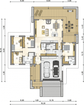 Rzut projektu S-GL 9991084 Sekwoja Sz - Parter