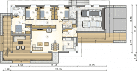 Rzut projektu S-GL 1445 Madera III - Parter