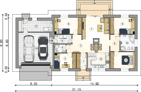 Rzut projektu S-GL 1170 Mars II - Parter