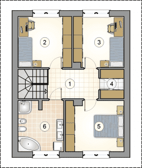 Rzut projektu S-GL 1493 Silesia II - Poddasze