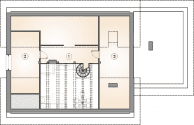 Rzut projektu S-GL 1196 Kos III - Poddasze