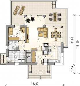 Rzut projektu S-GL 921 Samba IX - Parter
