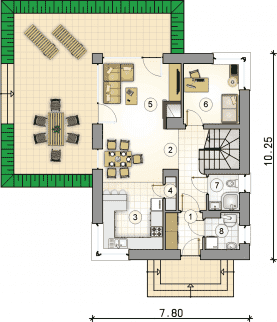 Rzut projektu S-GL 1237 Felix III - Parter
