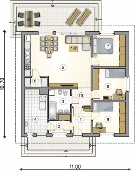 Rzut projektu S-GL 9991080 Remik Max SZ - Parter