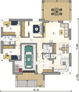 Rzut projektu S-GL 1220 Ibiza - Parter