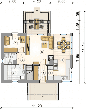 Rzut projektu S-GL 1039 Samba XI - Parter