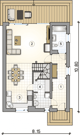 Rzut projektu S-GL 1471 Bergamo III - Parter