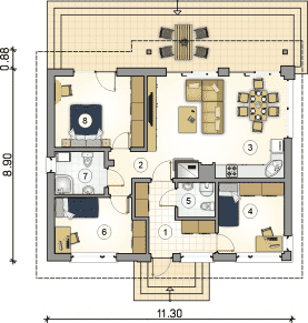 Rzut projektu S-GL 9990971 Roy Sz - Parter