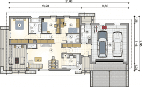 Rzut projektu S-GL 9991412 Kos Mini II SZ - Parter