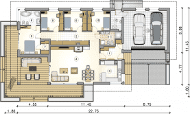 Rzut projektu S-GL 1355 Madera II - Parter