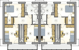 Rzut projektu S-GL 1473 Double House VI - Poddasze