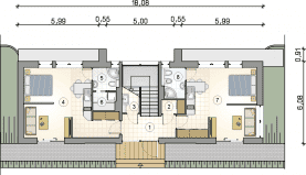 Rzut projektu S-GL 1359 Studio House - Parter