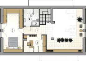 Rzut projektu S-GL 1451 Dakota - Poddasze