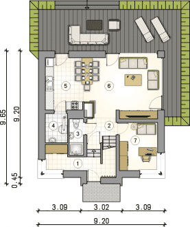 Rzut projektu S-GL 1520 Polo New - Parter