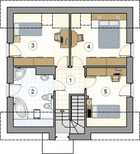 Rzut projektu S-GL 1520 Polo New - Poddasze