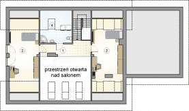 Rzut projektu S-GL 1384 Kos Plus IV - Poddasze
