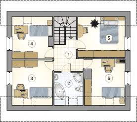 Rzut projektu S-GL 1447 Compact House IV - Poddasze