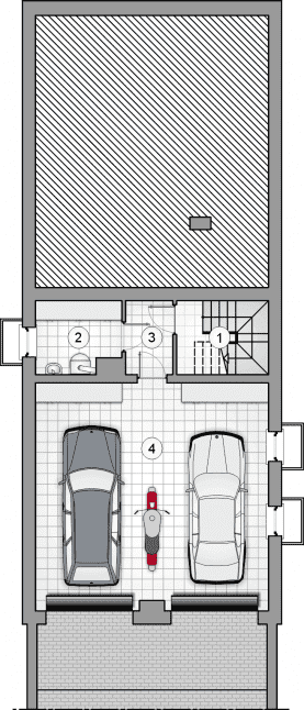 Rzut projektu S-GL 1408 Olimp Plus - Piwnica