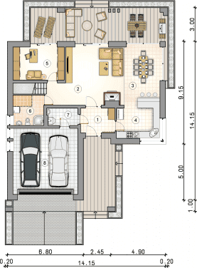 Rzut projektu S-GL 1147 Cabernet - Parter