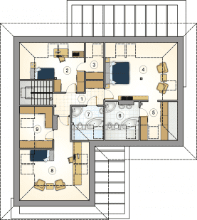 Rzut projektu S-GL 1147 Cabernet - Poddasze
