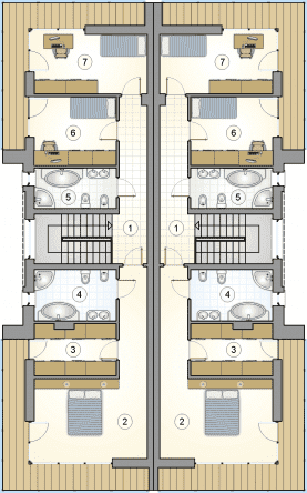 Rzut projektu S-GL 1224 Modern Twin - Piętro