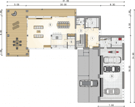 Rzut projektu S-GL 1271 Alabaster - Parter