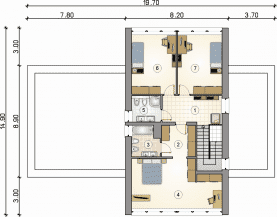 Rzut projektu S-GL 1293 Malta II - Piętro