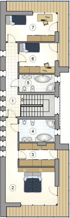 Rzut projektu S-GL 1104 Modern House - Piętro