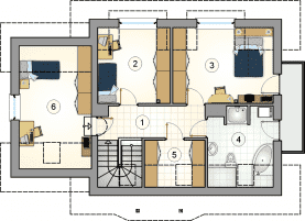 Rzut projektu S-GL 344 Adela - Poddasze