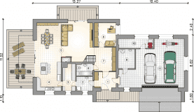 Rzut projektu S-GL 1175 Senator IV - Parter