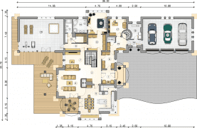 Rzut projektu S-GL 635 Willa Panorama II - Parter