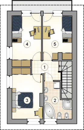 Rzut projektu S-GL 1168 Kamyczek II - Piętro