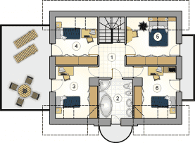 Rzut projektu S-GL 732 Zoja III - Poddasze