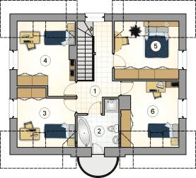 Rzut projektu S-GL 728 Compact House - Poddasze