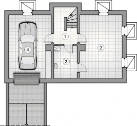 Rzut projektu S-GL 308 Harnaś - Piwnica