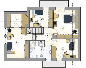 Rzut projektu S-GL 571 Mały Michał Bis - Poddasze