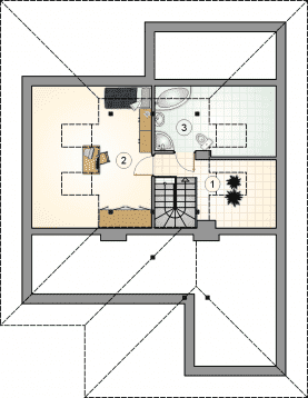 Rzut projektu S-GL 418 Perkoz - Poddasze