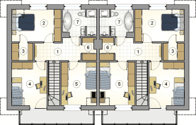Rzut projektu S-GL 1185 Double House - Poddasze