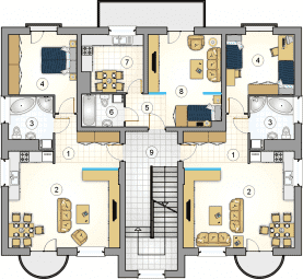 Rzut projektu S-GL 453 Dominium - Piętro