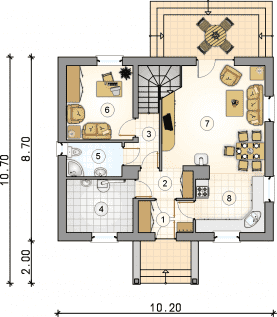Rzut projektu S-GL 540 Słodka Zosia Bis - Parter