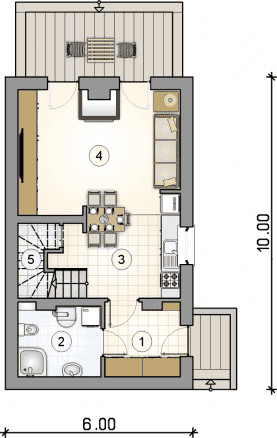 Rzut projektu S-GL 1294 Fit - Parter