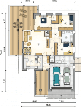 Rzut projektu S-GL 934 Winston II SP - Parter