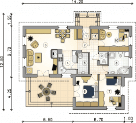 Rzut projektu S-GL 59 Dom W Parku - Parter