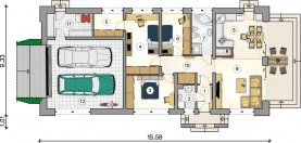 Rzut projektu S-GL 825 Viva II - Parter