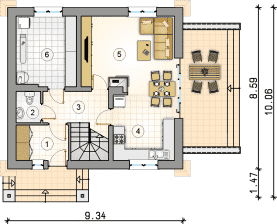 Rzut projektu S-GL 754 Vesta - Parter