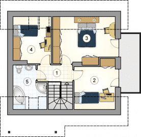 Rzut projektu S-GL 754 Vesta - Poddasze