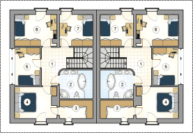 Rzut projektu S-GL 799 Milano Duo - Piętro