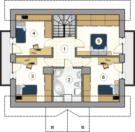 Rzut projektu S-GL 1075 Słodka Zosia Sp II - Poddasze