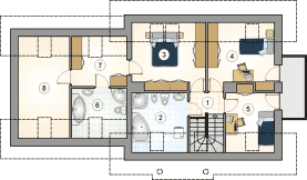 Rzut projektu S-GL 726 Aida II - Poddasze